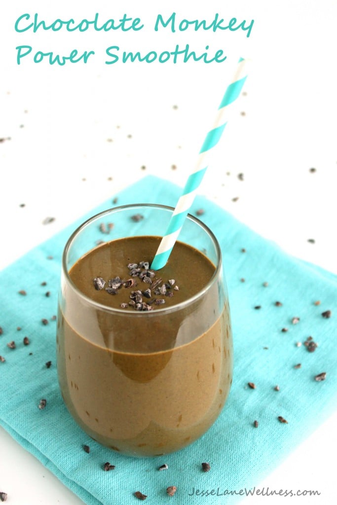 Chocolate Monkey Power Smoothie by @jesselwellness #powersmoothie #breakfast