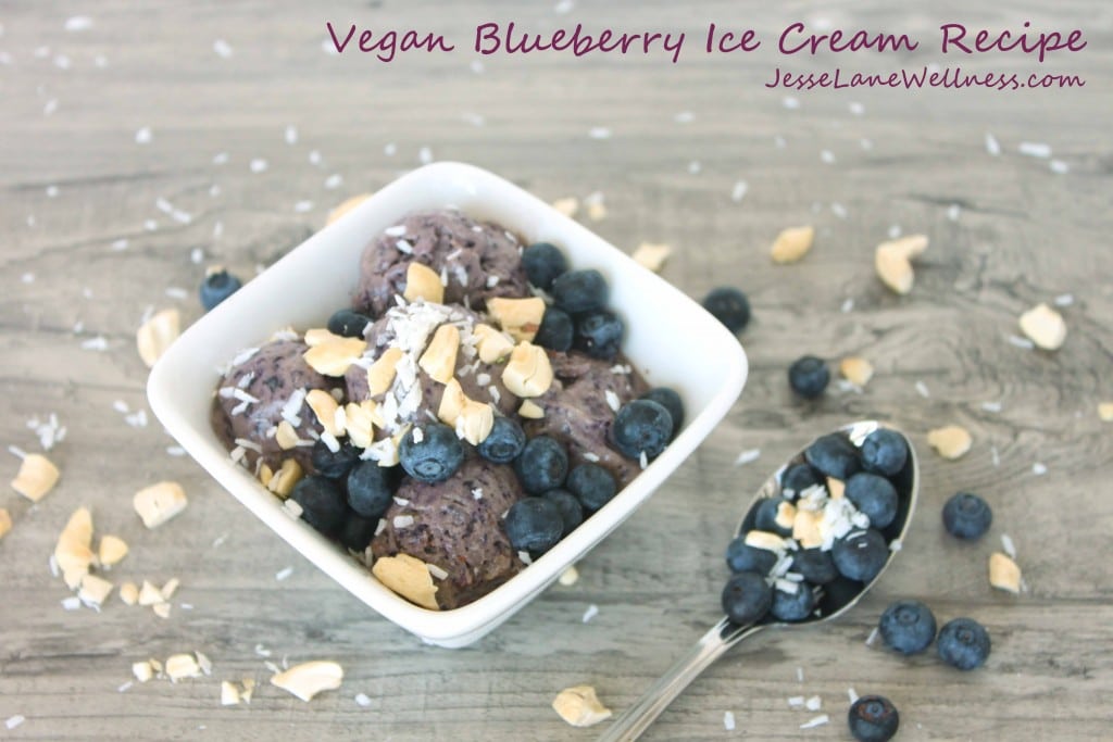 Vegan Blueberry Ice Cream Recipe by @jesselwellness #glutenfree #icecream