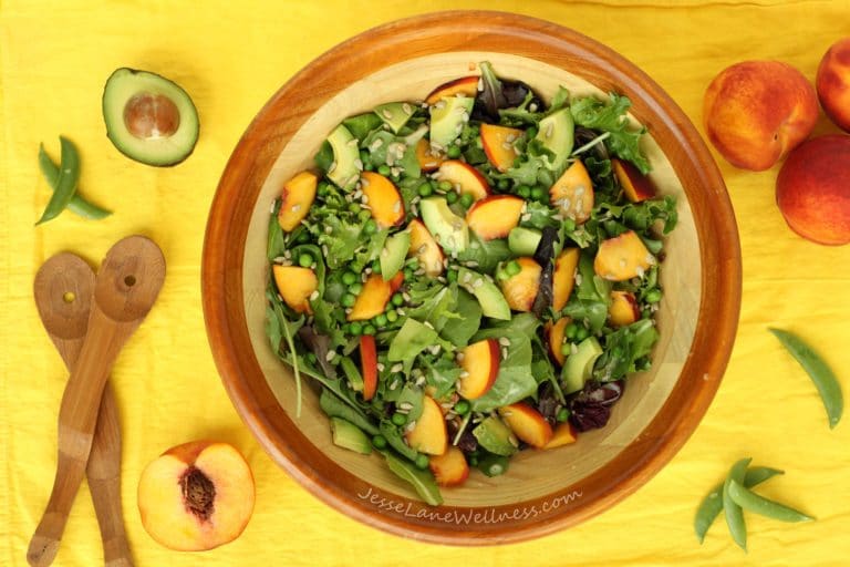 Summer Pea Peach Salad By Jesse Lane Wellness