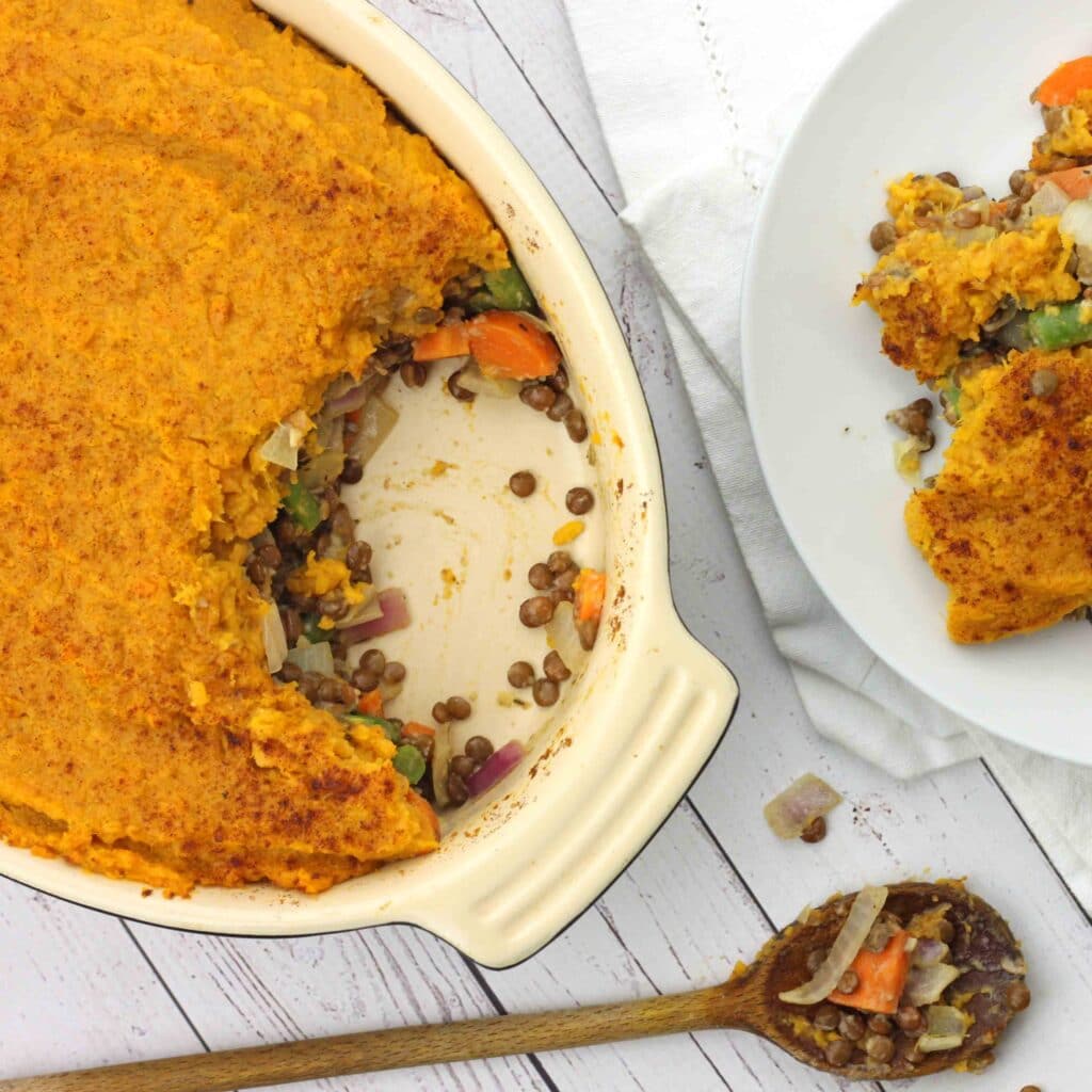 Lentil Sweet Potato Pie by @jesselwellness