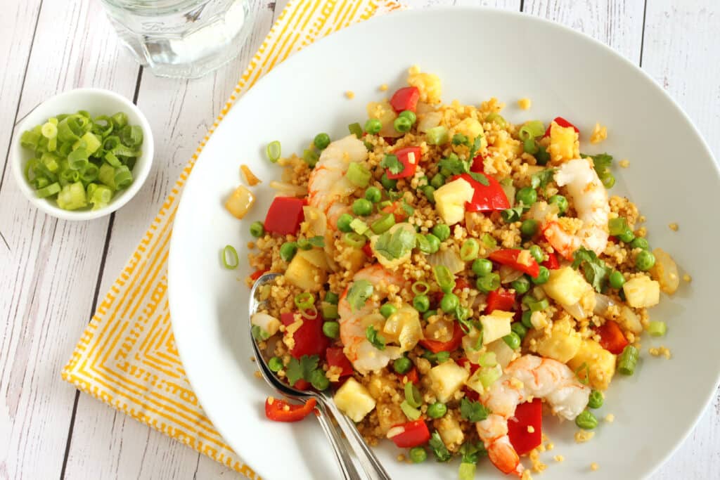 Pineapple Shrimp Fried Millet by @jesselwellness