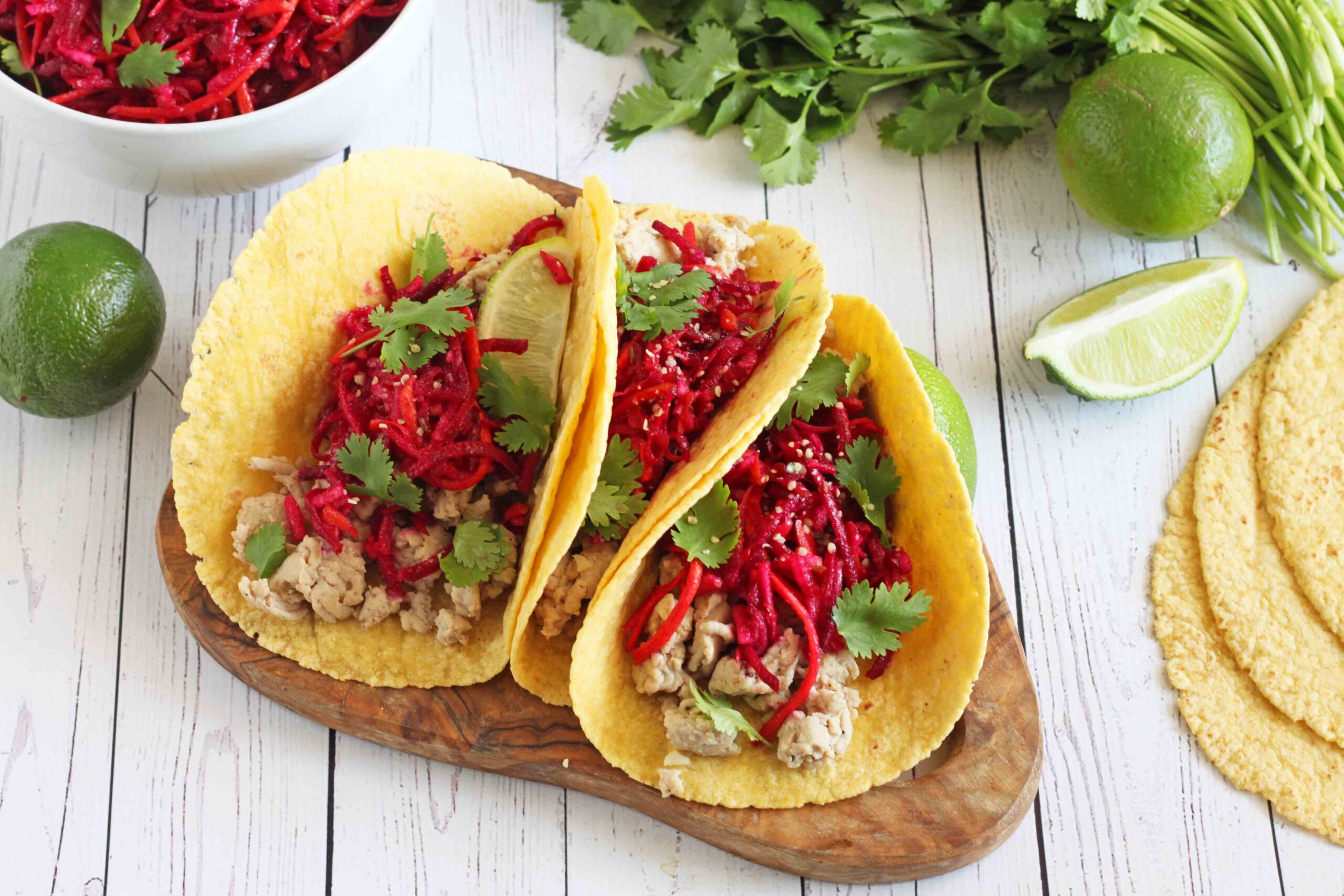 Turkey Tacos with Apple Beet Slaw by Jesse Lane Lee